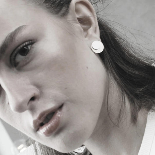 Theia 2 tone Post earrings. Silver and gold. Danish Copenhagen