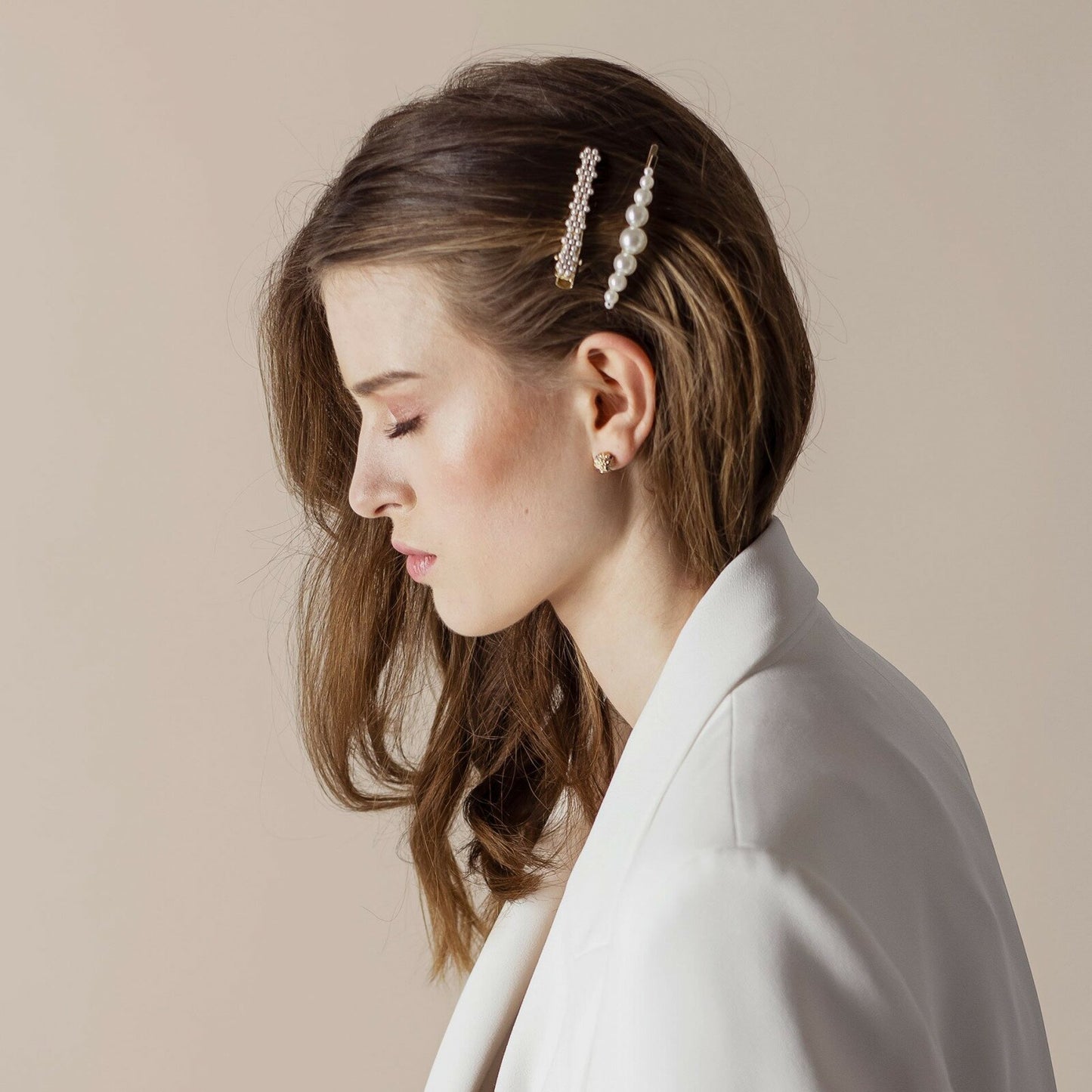 Haarspange Perlenblume. Vergoldet und Perlen. Dänisches Kopenhagen