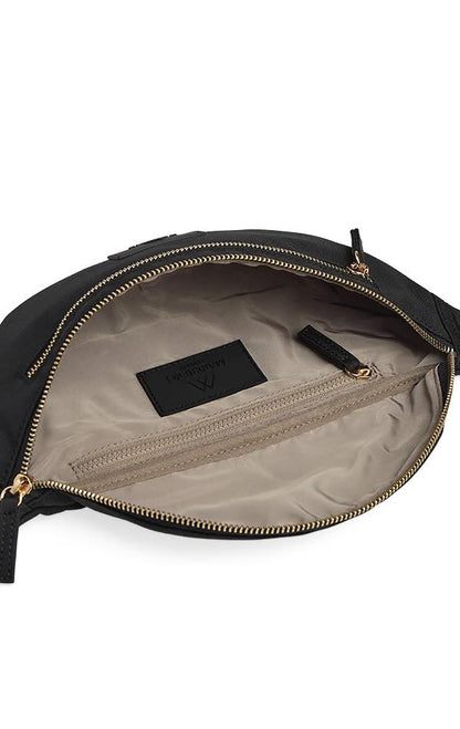 CargoMBG Gürteltasche. Unisex. Schwarz mit Golddetails. Recyceltes Polyester. Markberg