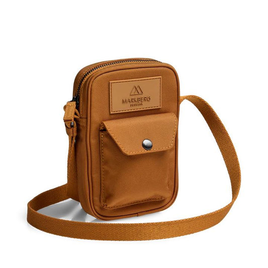 DarlaMBG mobile bag. Yellow brown monochrome. Unisex. 100% recycled polyester. Markberg