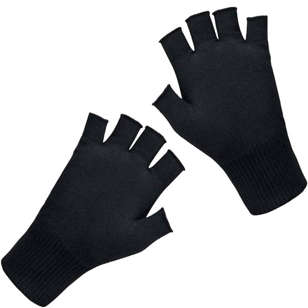 Therapeutische fingerkuppenfreie Handschuhe. Unisex. Dünn. Schwarz. ReflexWear