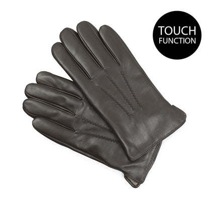 HarveyMBG Glove men's gloves with touch function. Brown. Leather skin. Markberg
