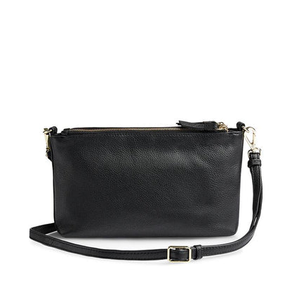 MikalaMBG Crossbody taske. Sort og guld. Læder. Markberg