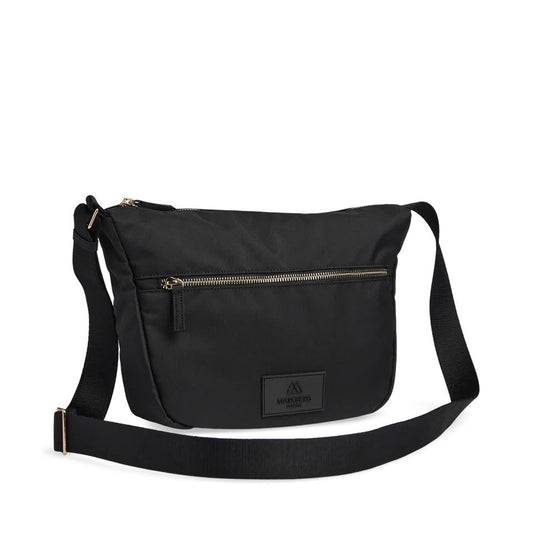 MonoMBG crossbody bag. Unisex Black w/gold. Recycled polyester. Markberg
