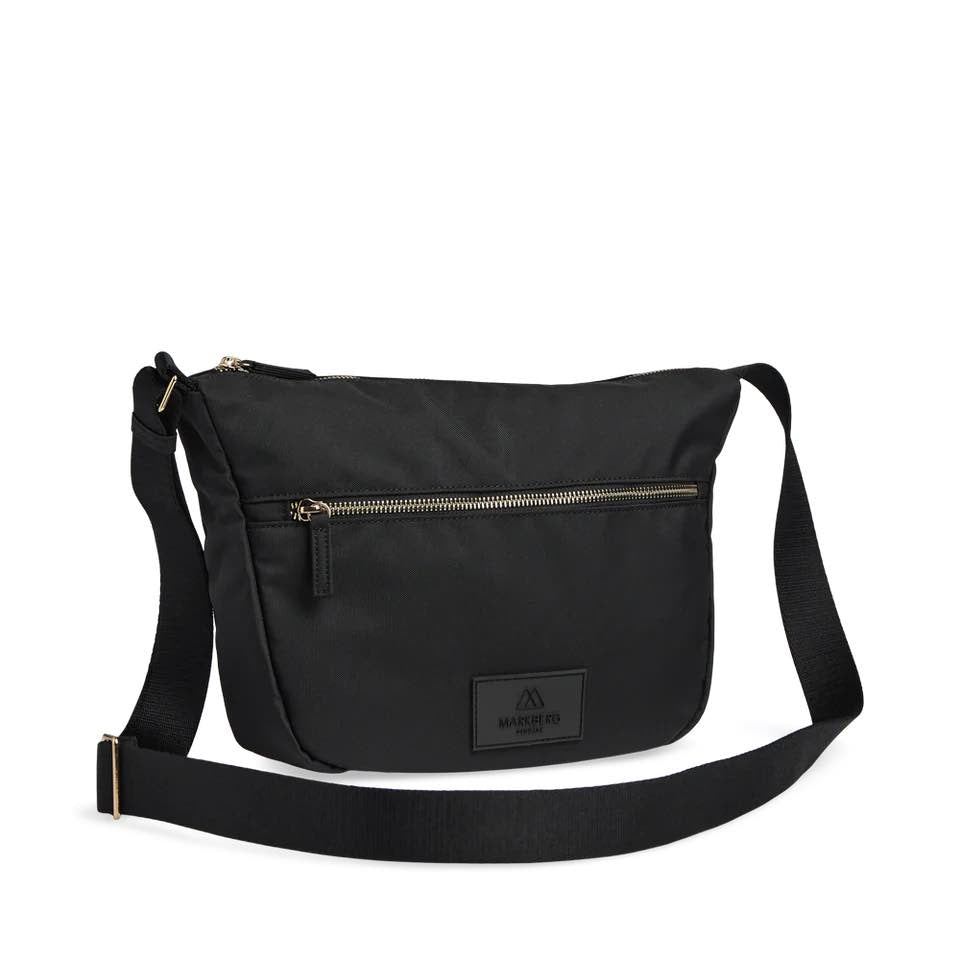 MonoMBG crossbody taske. Unisex Sort m/guld. Recycled polyester. Markberg