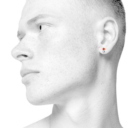 Sign Dotty Nano Ohrringe. Neonrot-Orange. Sterlingsilber. Scherning Copenhagen