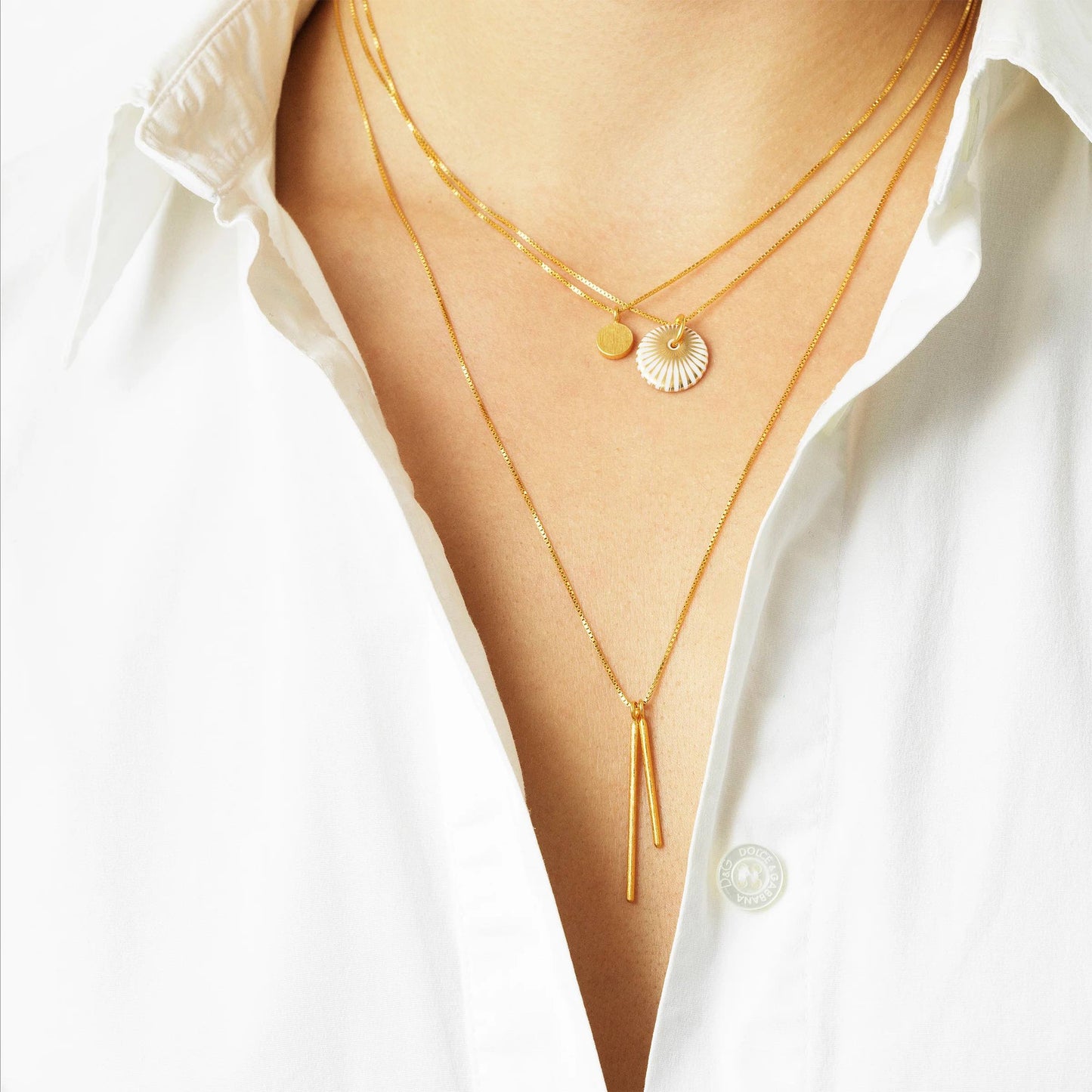 Splash-Halskette. Goldener Glanz. Vergoldetes Sterlingsilber. Scherning Copenhagen