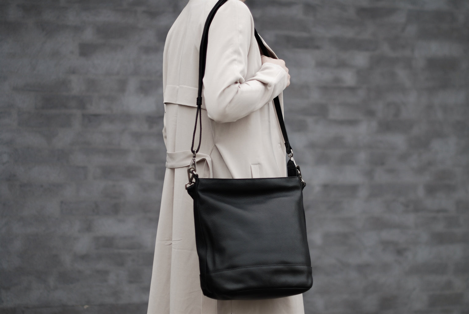 Ulrika arbejdstaske. Læderskind. Markberg