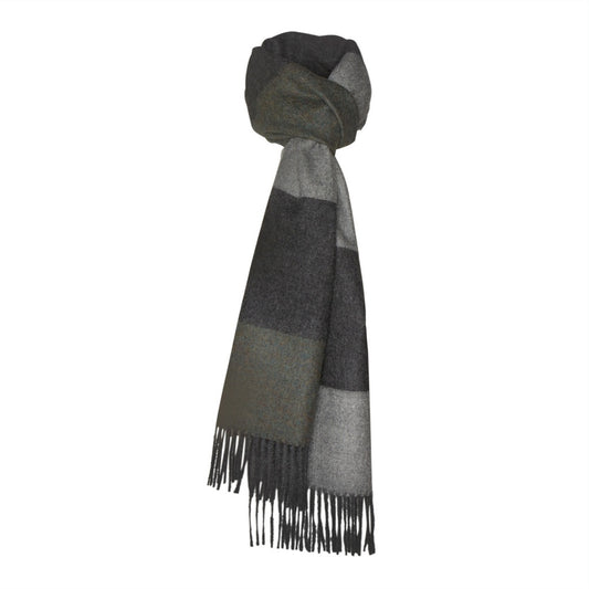 Salta scarf. Ladies and gentlemen. 100% baby alpaca wool. Grey, green. Silkeborg Wool Spinnery