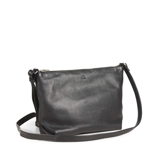 Crossbody Taske Dakota. Sort læderskind. Markberg