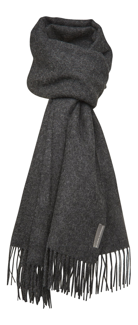Arequipa halstørklæde til mænd og kvinder. Grå. Alpakauld. Silkeborg Uldspinderi