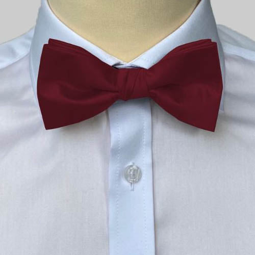 Modern bow tie with matching decorative cloth. Red wine. Connexion Tie