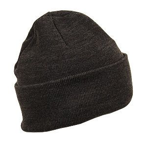 Smart classic beanie hat for men. One size. Acrylic. Black-Grey. Connexion Tie