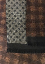 Fashion halstørklæde til mænd og kvinder. Bomuld blemd. Brun, orange og grå sort. Connexion Tie