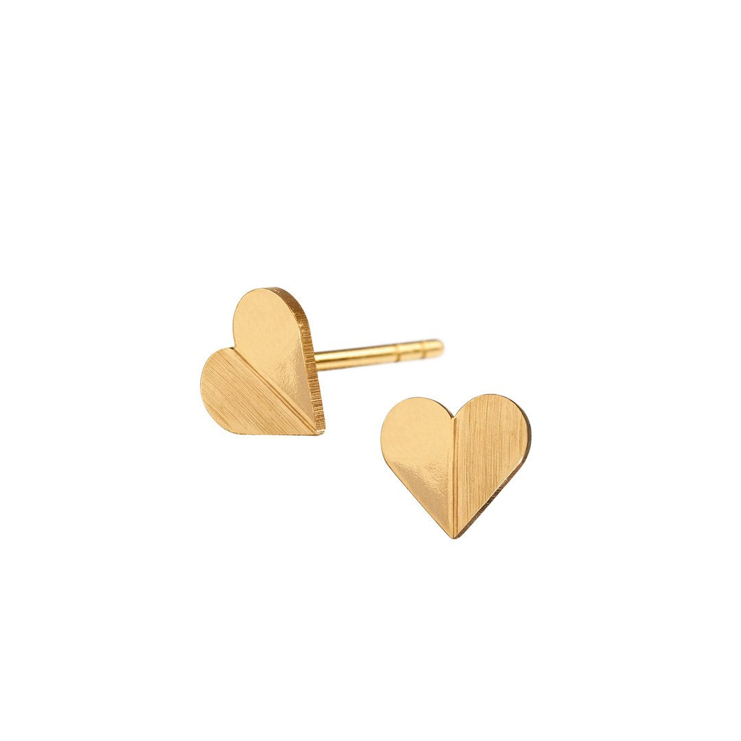 Heart ørestikker. Forgyldt sterling sølv. Scherning København