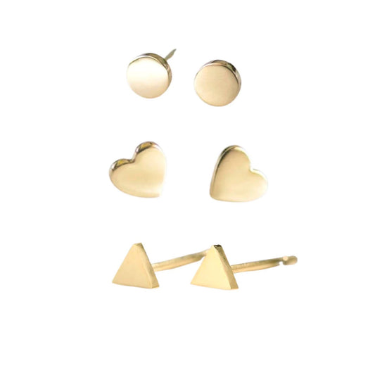 Joy Waterproof 3 earring set. 18 k. gold plating. Danish Copenhagen
