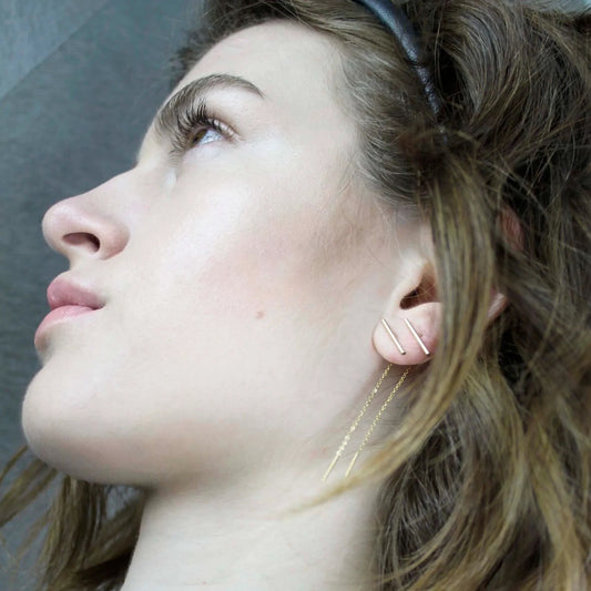 Joy Waterproof Chain Stick øreringe. 18K guld plating