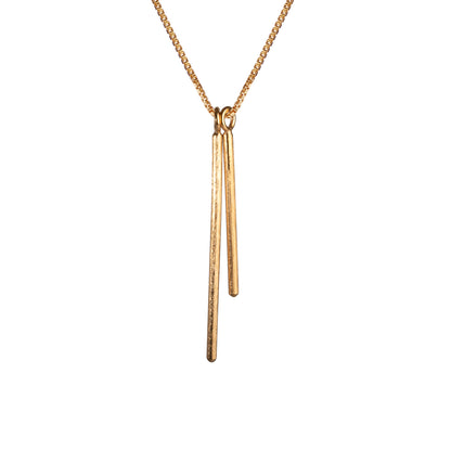 Lee dangle duo necklace. Gold-plated sterling silver. Scherning Copenhagen