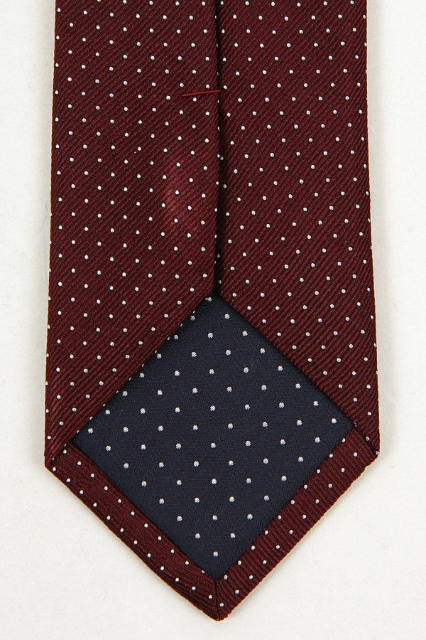 Dotted tie. 100% silk. Red and white. Connexion Tie