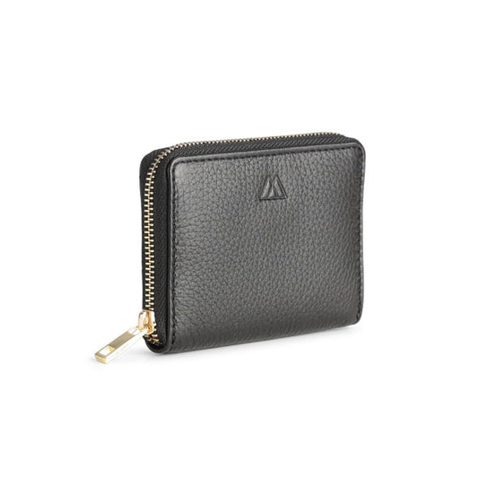 SelmaMBG Wallet wallet. Grain leather. Black with gold color. Markberg