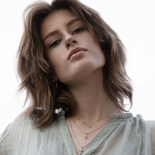 Shimmer Cross 3 in 1 necklace. Gold plated. Danish Copenhagen