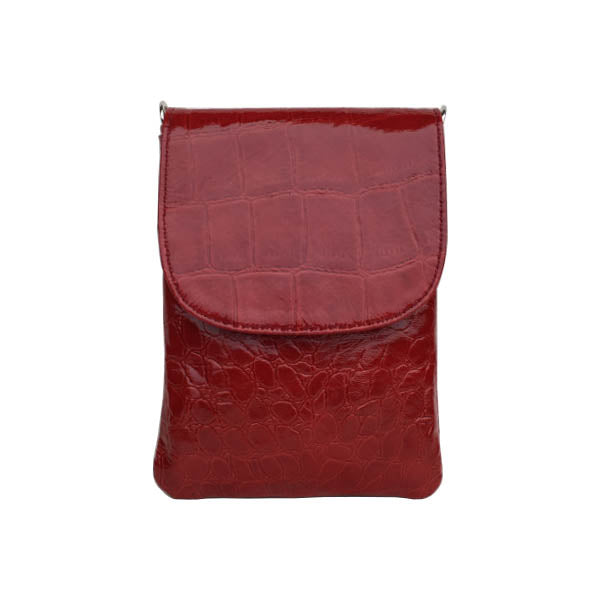 Mobiltaske med rem. Crossover. Rød lædertaske. Cosytyle