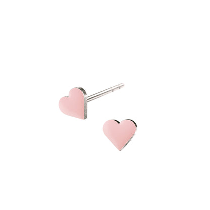 Spot Heart earrings. Light pink. Silver. Scherning Copenhagen