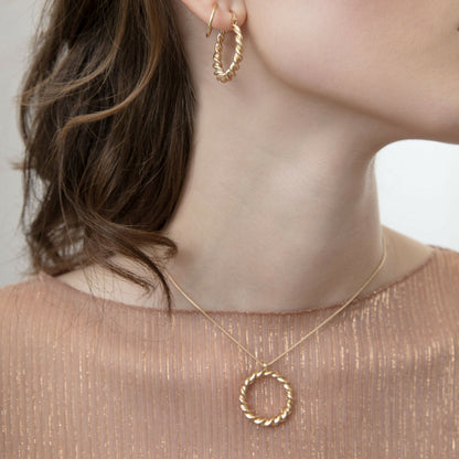 Tara Spinning Hoop øreringe. Guldbelagt. Dansk Copenhagen