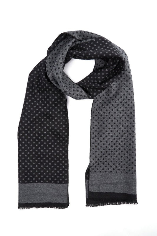 Scarf with dots for men. Black, blue and grey. Silk. Connexion Tie